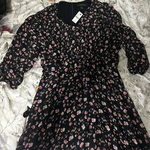 Floral Black and Pink Dress